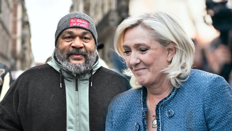 Sous bracelet électronique, Dieudonné vole au secours de Marine Le Pen : "On nous empêche de…"