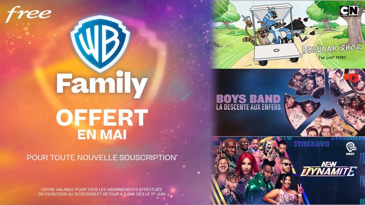WB Family offert jusqu’au 31 mai 2026 : profitez des chaînes Warner, Discovery, TCM Cinéma et Cartoonito avec Free TV