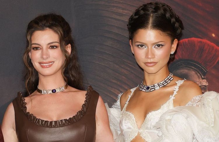 Zendaya et Anne Hathaway en déesses grecques : leurs robes couture font sensation à Paris pour la première de « L’Odyssée »
