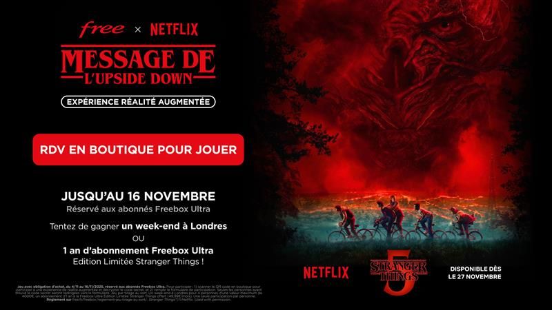 Concours Freebox Ultra Stranger Things : tentez de gagner un voyage à Londres et des cadeaux exclusifs