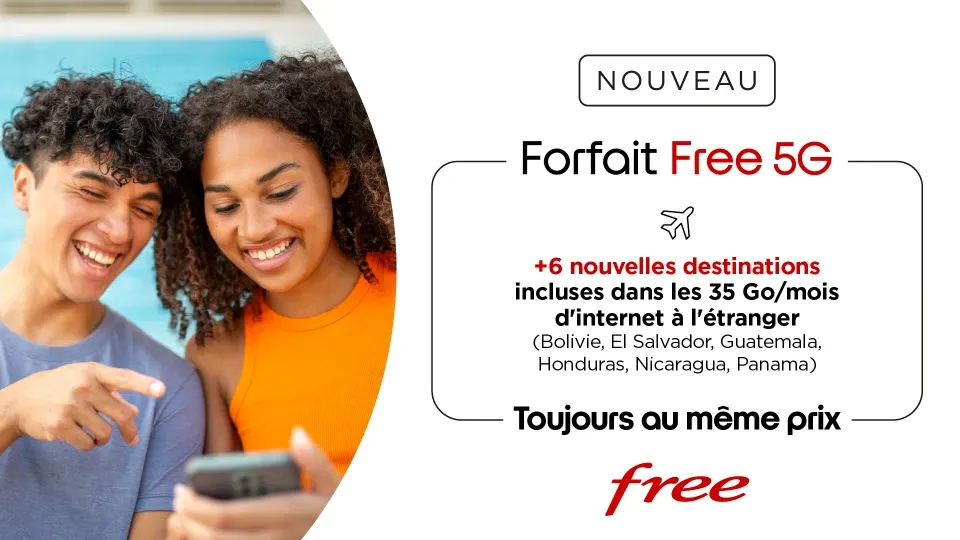 6 nouvelles destinations incluses avec le Forfait Free 5G