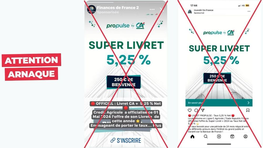 Compte pro : un super livret d'épargne Crédit Agricole à 5,25% ? Méfiez-vous de cette arnaque