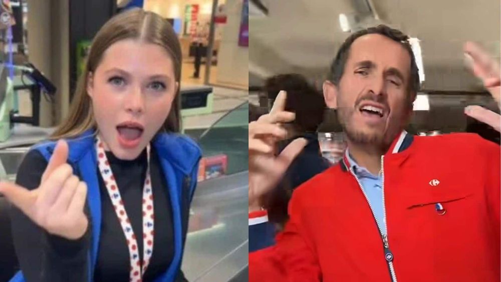 Alexandre Bompard, le PDG de Carrefour, dans l’une des vidéos TikTok du Carrefour de Laval avec Léonie !