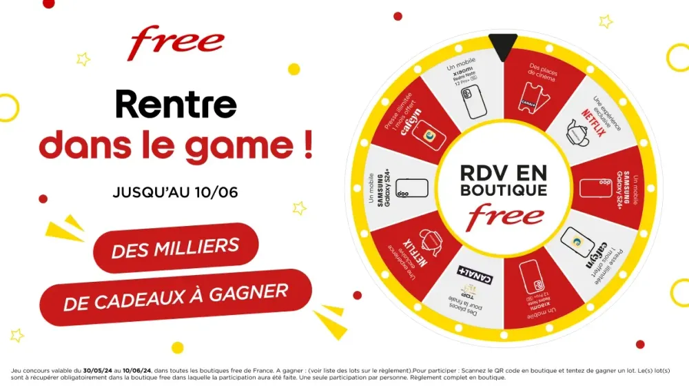 Participez au Grand Jeu Concours National dans les Boutiques Free ! 🎉